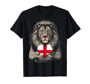 lot 6343 image: England Flag Lion Heart England Pride England Roots T-Shirt size M