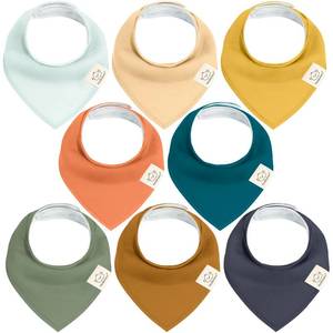 lot 6400 image: KeaBabies 8-Pack Organic Baby Bandana Bibs for Boys, Girls - Super Absorbent Triangle Baby Bibs for Drooling and Teething Infant, 100% Cotton Extra Soft for Newborn, Infant 0-36 Months (Eclipse)
