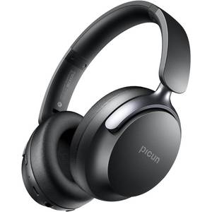 lot 6417 image: Picun NC60 Hybrid Active Noise Cancelling Headphones, Foldable Wireless Over Ear Bluetooth 5.4 Headphones, 80H Playtime, Transparency Mode, Stereo Bass, Custom EQ via App for Travel Home Black