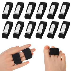 lot 6444 image: TIESOME Finger Buddy Wraps, 12PCS Finger Loops Tapes for Broken Jammed Swollen Fingers Splints Brace for Pinky Ring Middle Index Trigger Fingers Toe Strap Bandage
