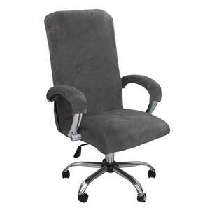lot 6445 image: ITFRO 3 Piece Office Chair Cover with Armrest Covers Gray Velvet Computer Desk Chair Cover with Zipper Universal Rotating Gaming Chair Slipcover High Back Chair Seat Protector (Gray)