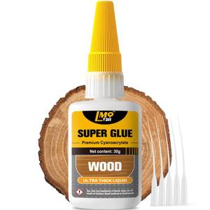 lot 6458 image: Wood Super Glue Liquid, Clear Instant Cyanoacrylate Adhesive for Wood Crafts Repair Woodworking, All Purpose CA Glue for Shoe Ceramic Plastic Leather Glass Model Metal Pottery Aquarium Porcelain Stone
