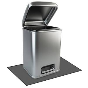 lot 6466 image: Tinideya Waterproof Trash Can Mat with Raised Edge Non Slip Under Garbage Mat Trash Can Pads Protective Silicone Rubber Tray for Kitchen to Avoid Spills Floor Scratches(Black,11.8 X 18.9)