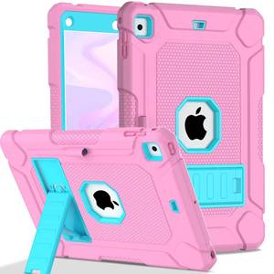 lot 6468 image: LTROP Protective Cover Case for iPad 6th 5th Generation & iPad Air 2 Case, iPad 9.7 Inch Case with Pen Holder and Kickstand, Pink and Turquoise