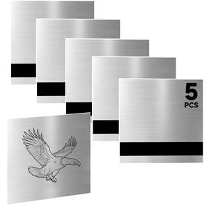 lot 6494 image: Bocolon 5PCS Laser Engraving Double Color ABS Plastic Sheet,Two-Tone Laserable Engraving Plastic Sheets for Name Badge,Office Label,Laser Artistic Product,Size 11.73 x 11.73,Brushed SilverBlack