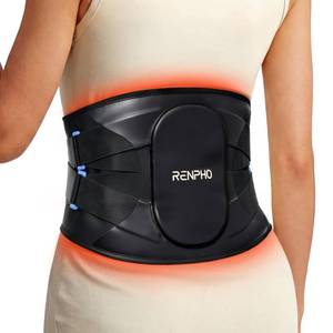 lot 9705 image: RENPHO Cordless Heating Pad for Back & Period Pain Relief, FSA Eligible & HSA Store, Portable Wireless Heat Pad with Massager, 5 Heat 3 Vibration, Birthday Gifts for Women Men 90-310 lbs
