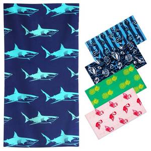 lot 11743 image: Genovega Oversized Terry Beach Towel 36 x 72 in Soft Extra Large Big Pool Swim Towels for Adult XL Clearance Travel Blanket Cruise Vacation Accessories Essentials Lounge Chair Cover Small Shark