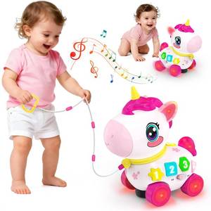 lot 11744 image: Bilingual Musical Crawling Toy for 1 Year Old Girl Gifts,Musical Unicorn Toys for Baby 6-12 Months,Baby Toys 6-12-18 Months,Toddler Educational Toy,Birthday Gifts with Music Light,Baby