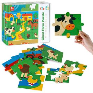 lot 11750 image: Stoies Giant Floor Puzzle for Kids Ages 1-3 - Fun Farm Theme with 10 Different Animals - Aids in Developing Fine Motor Skills and Critical Thinking - Made with Durable, Ecological Materials