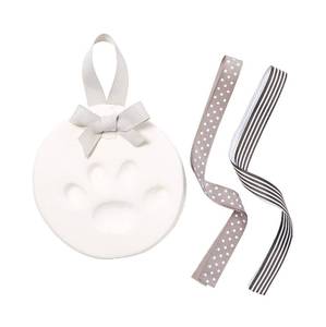 lot 11764 image: Pearhead Pet Paw Print Keepsake Ornament Kit, Memorial Clay Paw Impression for Dogs & Cats, DIY Hanging Pet Memorial with Ribbons, Pet Keepsake Gift