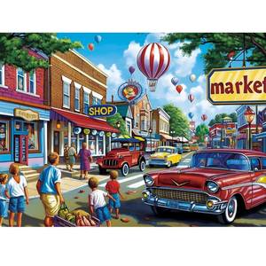 lot 11766 image: 500 Piece Puzzles for Adults,Shopping Street Life Jigsaw Puzzle with Letters on Back,No Dust,Birthday and Barious Holiday Party,Challenging Family Games Gifts for Friends Men Women Seniors, 20.515In