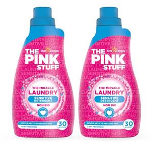 lot 11783 image: Stardrops - The Pink Stuff - The Miracle Laundry Sensitive Non Bio Liquid - 32oz Pack of 2