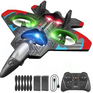lot 11795 image: 4DRC RC Planes Remote Control Airplanes with 2 Batteries, Foam RC Planes for Kids Adults Beginners 4-7 8-12 12-16, Remote Control Helicopter Fighter Jet Drones for Kids Adults, 360° Flip