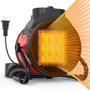 lot 11796 image: Outdoor Patio Heaters - 1500W Portable Electric Garage Heater with 2S Fast Heating, Overheat Protection, Heaters Heat Up in 3 Modes, Patio Heaters for Outdoors, Tents and Indoors, Red
