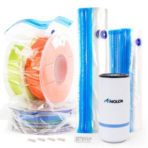 lot 11817 image: AMOLEN 28PCS Filament Vacuum Storage Kit with Automatic Pump, 16 Bags with Two Sizes Vacuum Sealed Bags for 3D Filament, Spool Sealing for Keeping Dry and Clean