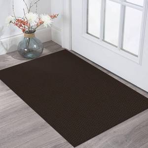 lot 11822 image: KOZYFLY Washable Area Rug 2x3 Ft Small Entryway Rug Indoor Door Mat Throw Rugs with Rubber Backing, Braided Cotton Floor Carpet for Front Entrance Bathroom Kitchen Foyer, Dark CoffeeBrown