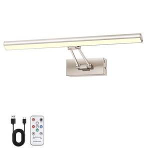 lot 11823 image: HOWMZON Picture Light, 16 inches Art Light, Picture Light Battery Operated,3CCT Picture Lights for Wall,Battery Operated Wall Lights,Gallery Light for Wall,Photo,Library (Satin Nickel)