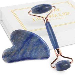 lot 12061 image: XYZBSTAR Jade Roller for Face, Facial Roller Massager Skin Care Tool, Gua Sha Facial Tools for Face, Neck, Eyes, Reduce Puffiness of The Skin(Blue) (Missinv A Piece)