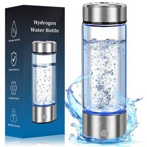 lot 12062 image: Hydrogen Water Bottle Generator - Portable Hydrogen Water Ionizer Machine SPE PEM Tech, Rechargeable Hydrogen Rich Water Glass Bottle for Home Gym Office and Travel Hydrogen Bottle