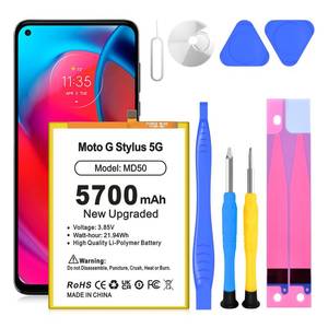 lot 12087 image: KOOAQQ Moto G Stylus 5G Battery, 2025 Upgraded 5700mAh MD50 Ultra High Capacity Li-Polymer Battery Replacement for Moto G Stylus 5G 2021 XT2131 with Repair Tool Kits