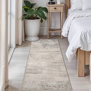 lot 12094 image: Washable Entryway 2x5 Runner Rug Easy-Clean Kitchen Bedroom Carpets Non Slip Non-Curl Edge Rugs for Hallway Laundry Indoor Soft Modern Abstract Home Decor Floor Mat for Bathroom 2x5 Beige