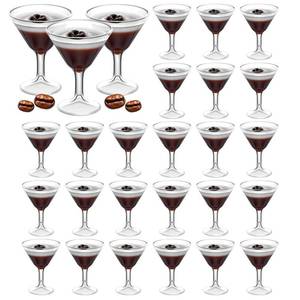 lot 12096 image: BrightRow 24 Pcs Mini Espresso Martini Cup Figurine a Tini Bit Older Party Decor Plastic Small Resin Figurine Martini Coffee Cup for Espresso Lover Birthday Bachelorette Bridal Shower(Simple)