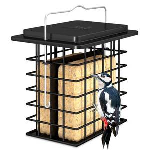 lot 12125 image: iBorn Double Suet Feeder for Outside Hanging,Weatherproof Suet Feeders,Suet Holder with Taller Grid for Woodpecker, Suet Cage Bird Feeders for Outdoors,Easy to Clean & Refill,All Metal,Black