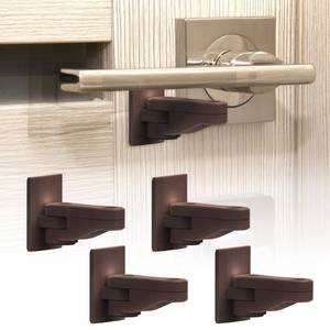 lot 12137 image: Heart of Tafiti 2 Pack Childproof Door Lever Lock, Baby Proof Door Handle Lock, Compact Minimalist Design, Strong Adhesive, Easy Installation �� No Tools or Drilling Needed, Brown