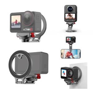 lot 12145 image: BRDRC Action 5 Pro Magnetic Stand Base, Quick Release Adapter Aluminum Alloy 360° Adjustable Mount for Osmo 36043 Accessories, for MagSafe Phone Stand Desktop Holder with 14�� Screw Hole