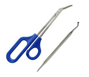 lot 12147 image: Long Handle Toenail Scissors for Adult Seniors & Easy Reach Long Handled Clipper for Thick Toe Nail with Ingrown Toenail File