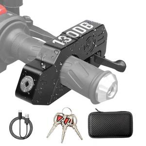 lot 12152 image: OPSOOPI Motorcycle Locks Anti Theft, Motorcycle Grip Lock 130DB Alarm Heavy Duty Throttle Lock, Waterproof Brake Alarm for Moped, Bike, Scooter, ATV (Black)