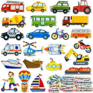 lot 12155 image: PENGFULL Felt Transportation Vehicles Learning Pieces,48 Felt Flannel Board Pieces,Air Land Sea Airplane Learning for Toddlers for Kindergarten,Preschool,Toddlers