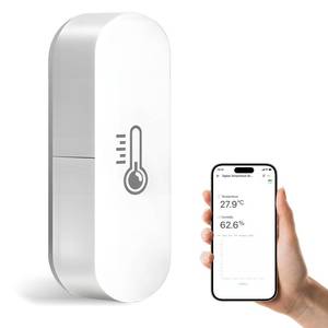 lot 12159 image: Chatthen Zigbee Temperature Sensor, Humidity Sensor Thermometer for House, Compatible with Alexa & Google Assistant, eWeLink APP for Remote Monitoring and Home Automation, ZigBee 3.0 Hub Required