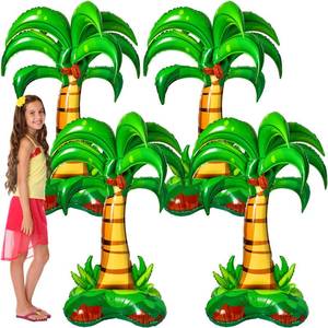 lot 12179 image: Libima 2 Pcs 52 Inch 3D Big Palm Tree Balloons Birthday Wedding Party Decor Inflatable Palm Tree Foil Balloons for Kids Adults Hawaiian Luau Party Baby Shower Ball Summer Theme Decorations