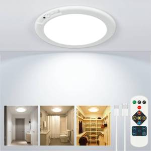 lot 12186 image: Wireless Closet Lights Motion Sensor - No Wiring Rechargeable Ceiling Light Night Light Indoor, Battery Operated Led Lights for Bedroom with Remote, Living Room Bathroom Home & Kitchen Decor Lighting