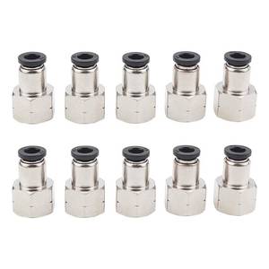 lot 12188 image: 10 Pack Pneumatic Female Straight 14 Inch Tube OD x 14 Inch NPT Thread Push to Connect Air Fittings Ptc Air Connector Air Line Fittings Quick Connect Fitting