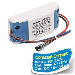 lot 12193 image: Chanzon LED Driver 600mA (Constant Current Output) 18V-34V (In 100-240V AC-DC) (6-10)x3W 18W 20W 21W 24W 27W 30W Power Supply 600 mA Lighting Transformer for High Power 20 W COB Chips (Plastic Case)