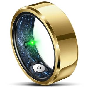 lot 12204 image: RIFESI Smart Ring for Women Men, Fashion Minimalist Fitness Ring & Sleep Tracker Ring with Heart Rate, SPO��,Blood Pressure,5ATM Waterproof Health Ring, No Subscription,Gifts for Women (Size 8, Gold)