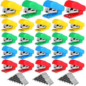 lot 12211 image: Fainne Mini Stapler with Staples, Portable Multicolor Small Stapler, Hand Held Desk Staplers, Cute Office Supply Set for Office College, 4 Colors(Classic Color,24 Pcs) (Used)