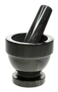 lot 12212 image: Fox Run Marble Mortar and Pestle Set, Black, 4.5