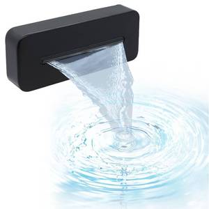 lot 12214 image: HOMEDEC Luxury Waterfall Bathtub Spout with UpDown, 5.12 Inch Black High Flow Thread-on Tub Filler Spout, Can be Used as Wall Mount Shower Head Bathroom Fixture Without Diverter