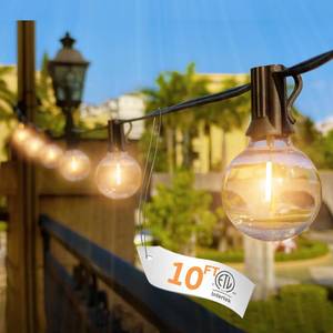 lot 16113 image: SEVSONSNZZ 10FT Outdoor String Lights - LED Patio Lights Waterproof G40 Plastic Globe Bulbs, Connectable Shatterproof Hanging Outdoor Lights for Indoor Backyard Yard Gazebo Porch Party Decor
