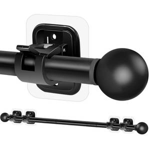 lot 16120 image: Curtain Rods No Drilling for Windows Set 30 to 45 Inch,58 Inch Diameter Drapey Pole with No Drill Curtain Rod Brackets,Renter Friendly Cortineros Para Ventanas with Adhesive Holder Hook (Black)