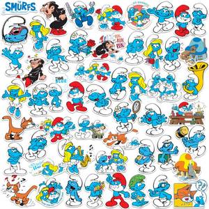 lot 16122 image: The Smurfs 50ct Vinyl Large Deluxe Stickers Variety Pack �� Die Cut Decals for Laptop, Water Bottle, Scrapbooking, Tablet, IndoorOutdoor