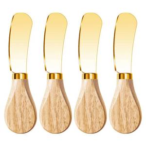 lot 16136 image: Butter Knife Spreader, Cheese Spreader Knives Set of 4, Stainless Steel Butter Knives with Wooden Handle, Small Cheese Knives for Cold Butter, Soft Cheese Spreader, Jam, Charcuterie, Pastry