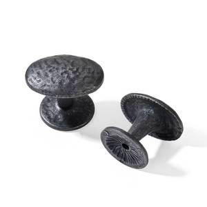 lot 16139 image: khtumeware 10 Pack Rustic Black Iron Cabinet Knobs 1-34 inch Cabinet Knobs Backplate Antique Black Hammered Vintage Kitchen Cabinet Handles Hardware for Dresser Drawers