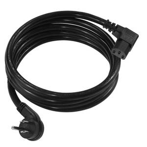 lot 16143 image: 6FT Replacement Computer Monitor Power Cord - Low Profile Flat Plug NEMA 5-15P to Right Angle C13 Power Cord, 13A 125V, 16AWG, Black Replacement PrinterTVPC 3 Prong AC Power Cord