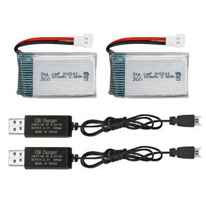 lot 16147 image: sea jump 2PCS 3.7V 800mAh 25C Lipo Battery with Molex Plug and USB Charging Cable Compatible with WLtoys SYMA Most Drone, Quadcopters, Aerial Drones, Gliders, Robot Batteries