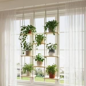 lot 17432 image: Drconox Window Plant Shelves 8-Tier Hanging Plant Shelves for Indoor Window Shelf for Plants Wall Mounted Window Sill Plant Shelf Living Room Garden Boho Decor