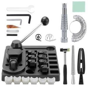 lot 17445 image: 11 in 1 Ring Bender Ring Bending Tool for Spoon Rings Upgraded Jewelry Making Kit with Ring Stretcher Enlarger Expander Nylon Dies 2 Ring Blanks Ring Bending Maker Machine Sizer Measuring Tool